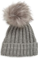 Thumbnail for your product : Kyi Kyi Chunky Wool Blend Beanie with Faux Fur Pom