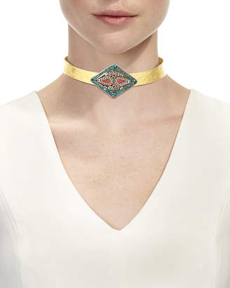 Devon Leigh Turquoise & Coral Collar Necklace
