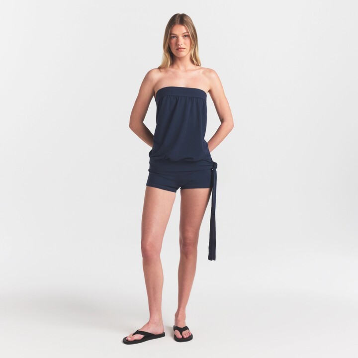 SKIMS Cotton Jersey Tie Side Tube Top | Navy