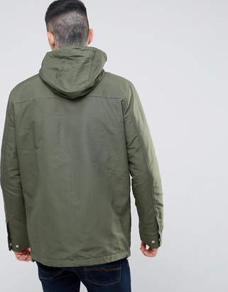 Farah Lonsbury Patch Parka Hooded Jacket in Green