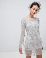 Thumbnail for your product : Frock And Frill Frock & Frill Long Sleeve Embellished Shift Dress