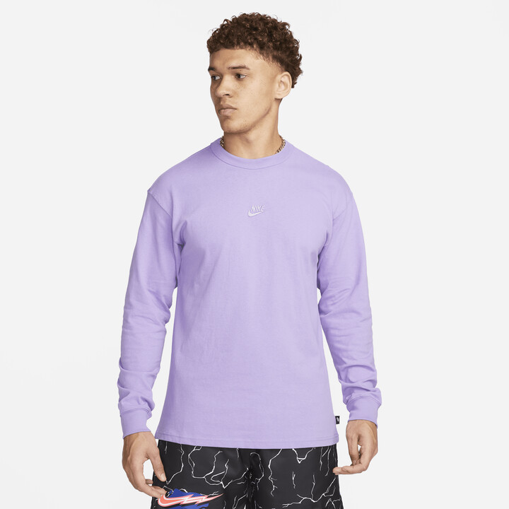 Nike Men's Sportswear Premium Essentials Long-Sleeve T-Shirt in Purple -  ShopStyle