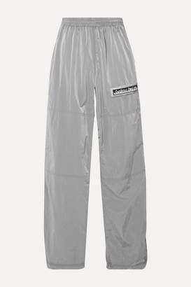 Aries Windcheater Appliqued Metallic Shell Track Pants - Silver