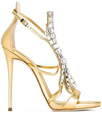 Giuseppe Zanotti D Giuseppe Zanotti Design - 'Belle' sandals - women - Leather/glass - 38.5
