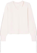 Helmut Lang - Cutout Distressed Cotton-blend Sweater - Ivory