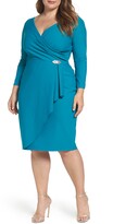 Thumbnail for your product : Alex Evenings Embellished Faux Wrap Sheath Dress