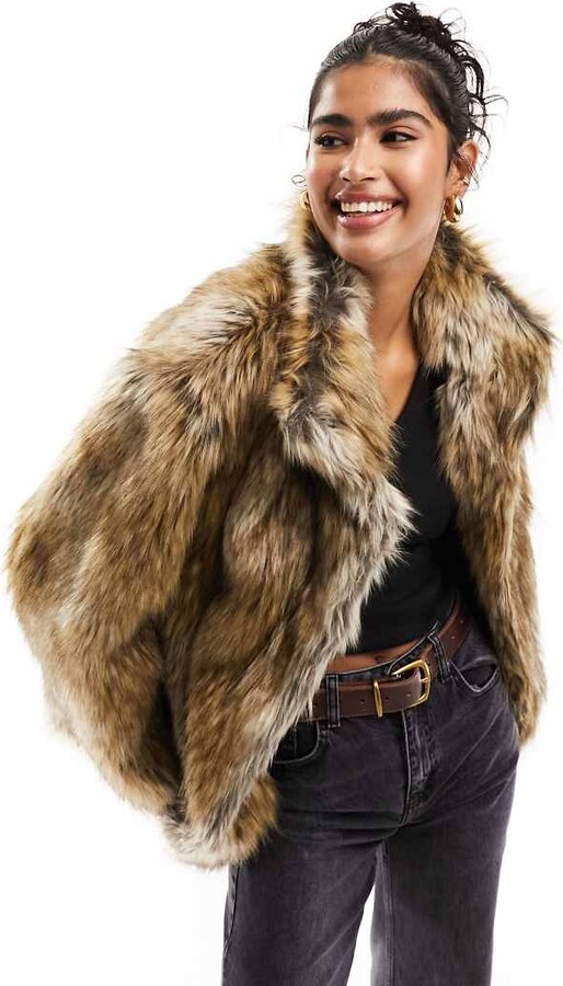 HOT Asos Design Asos Fur Trim Coat ASOS DESIGN Tipped Fur