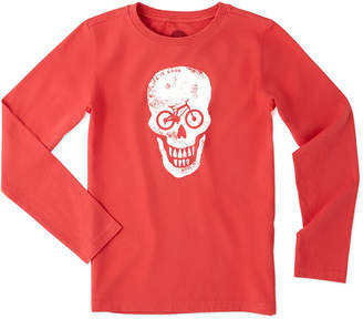 Life is Good Boys' Bike Skull Long Sleeve Crusher T-Shirt