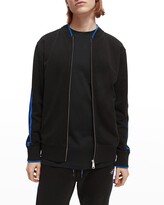 Thumbnail for your product : Scotch & Soda Men's Sleeve-Stripe Jersey Bomber Jacket