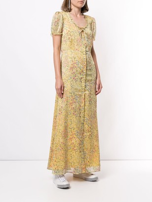 R 13 Floral-Print Silk Dress