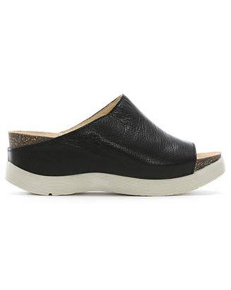 Fly London Wigg Leather Wedge Mules