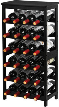 Ebern Designs 6-Tier Freestanding Wine Rack for 24-Botttle Wine Rack Shelf for Kitchen Bar Dining Room Living Room