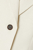 Thumbnail for your product : pushBUTTON Draped Pinstriped Cotton-blend Blazer - Ecru