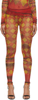 Thumbnail for your product : Jean Paul Gaultier Red & Yellow Argyle Burlington Leggings