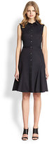 Thumbnail for your product : Pink Tartan Stretch Cotton & Mesh Flared Shirtdress
