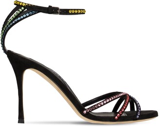 Sergio Rossi 90mm Godiva embellished suede sandals
