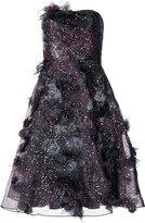 Thumbnail for your product : Marchesa Notte Strapless Foiled Ruffle Dress