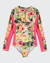 Thumbnail for your product : Molo Girl's Necky Floral One-Piece Swimsuit, Size 4-16