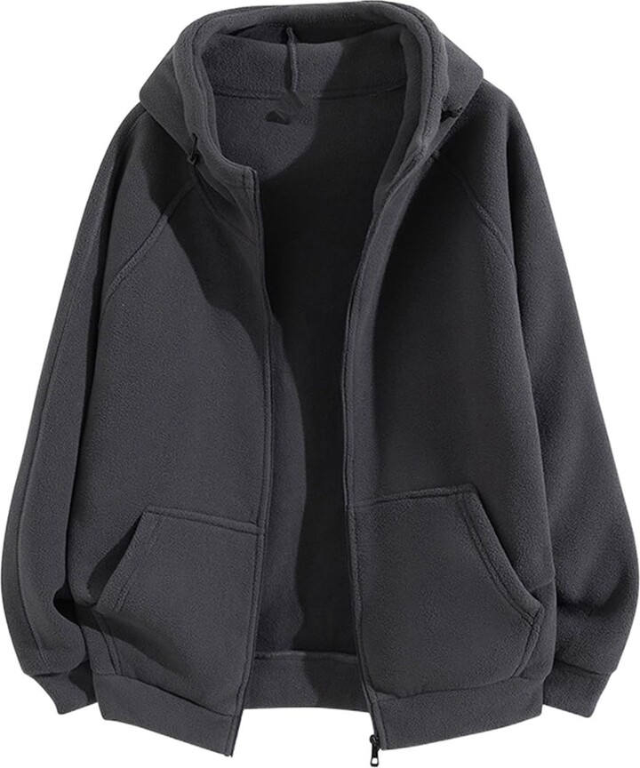 AYXQYZJP Men's Hoodies Sweatshirts Reversible Fall Winter Jacket-Grey-Small