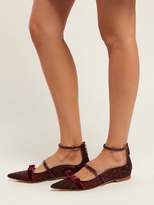 Thumbnail for your product : Malone Souliers Monica Luwolt Mesh Flats - Womens - Burgundy