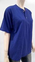 Thumbnail for your product : Lands' End Lands End NEW Womens M Shirt Top Pull Over Henley Solid Blue Casual CHOP 3PP3z1