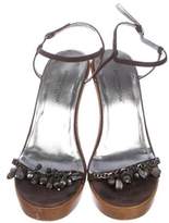 Thumbnail for your product : Dolce & Gabbana Suede Ankle Strap Wedges