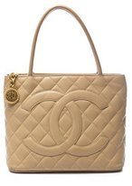 Thumbnail for your product : Chanel Pre-Owned Beige Caviar Medallion Tote Bag