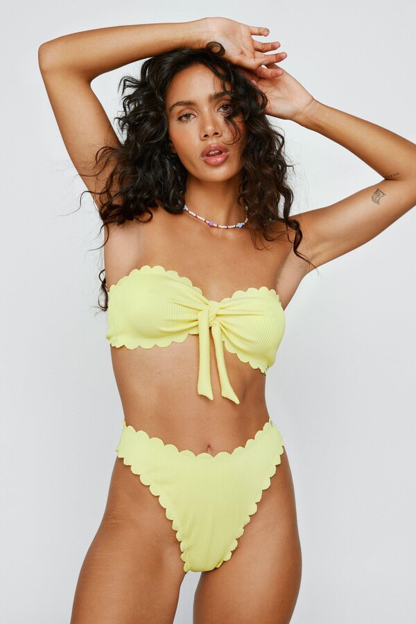 Bandeau Bikini Top Asos Yellow Bikini Nasty Gal Womens Recycled