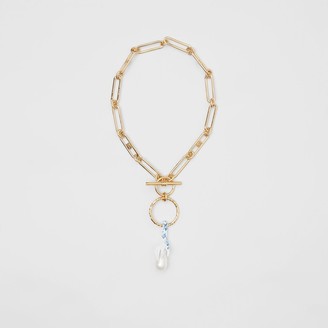 Burberry Resin Pearl Gold-plated Chain-link Necklace