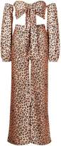 Thumbnail for your product : boohoo Leopard Wide Leg Trouser And Crop Co-Ord