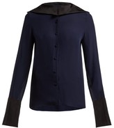 Thumbnail for your product : Roland Mouret Demois Silk-georgette Blouse - Navy Multi