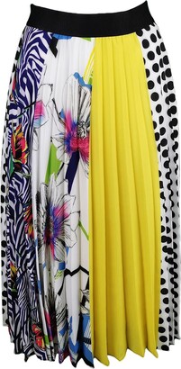Lalipop Design Women's Multi-Color Polka Dot & Flower Print Pleated Skirt