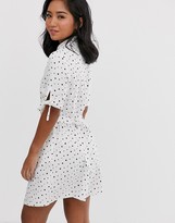 Thumbnail for your product : Miss Selfridge Petite shirt dress in polka dot