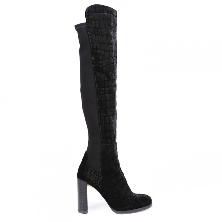 stuart weitzman velvet boots