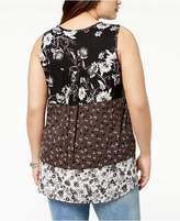 Thumbnail for your product : Eyeshadow Trendy Plus Size Mixed-Print Crochet Top