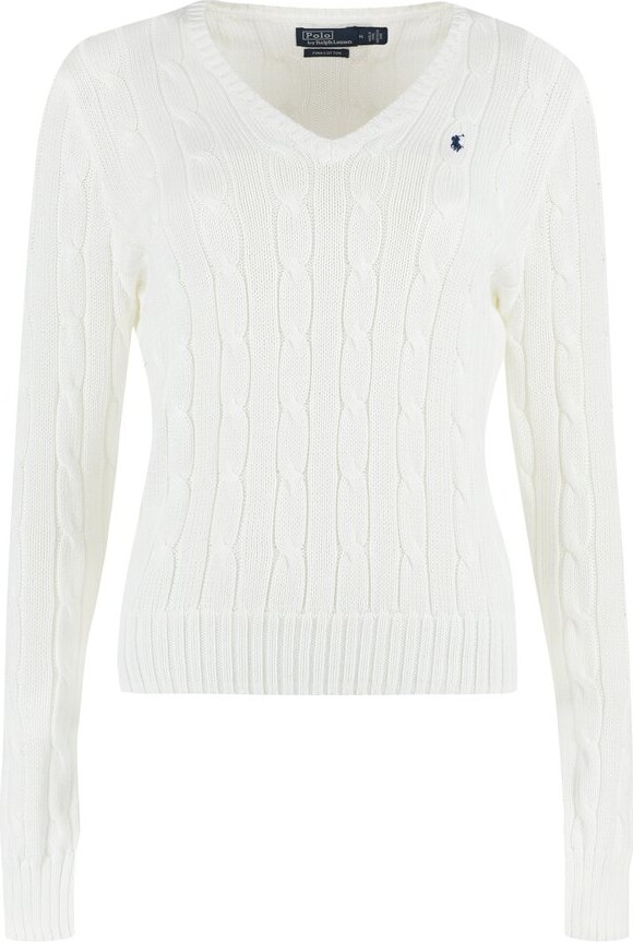 Polo Ralph Lauren Women's Cotton V-Neck Sweaters | ShopStyle