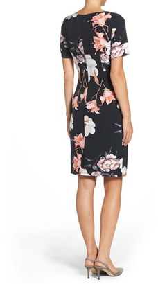 Adrianna Papell Women's Pleated Floral Sheath Dress