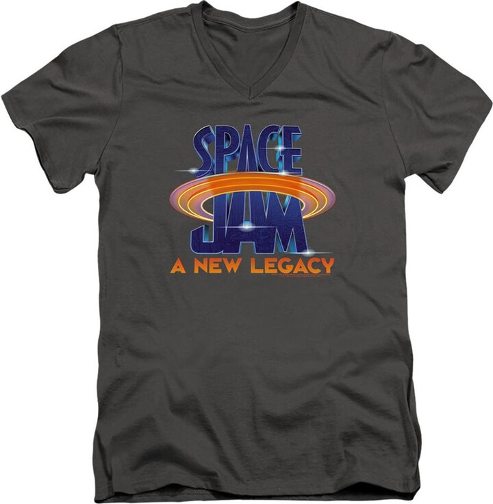 Gildan Space Jam 2 Space Jam 2 Logo Short Sleeve Adult V Neck Premium Cotton Tee / T-Shirt
