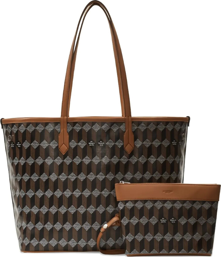 Au Départ No.47 geometric-print tote