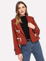Thumbnail for your product : Shein Solid Short Duffle Coat
