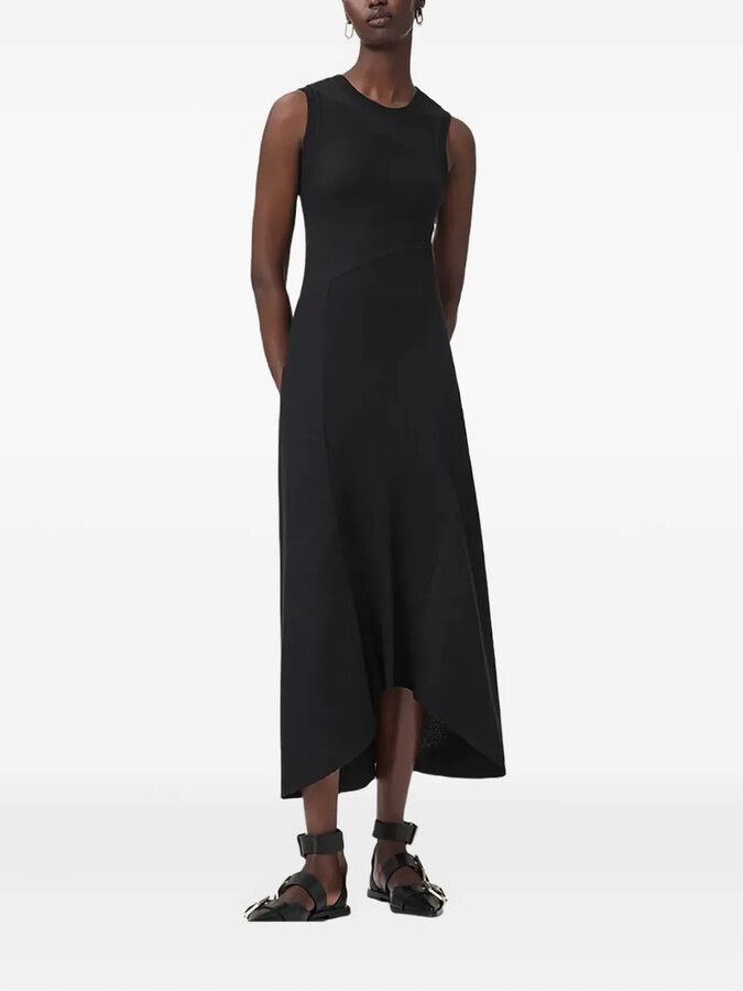 AllSaints Gia asymmetric midi dress