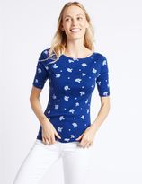 Thumbnail for your product : Marks and Spencer Pure Cotton Leaf Print Half Sleeve T-Shirt