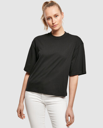 Urban Classics Women's Black Basic T-Shirts - UC Ladies Organic Oversized Tee