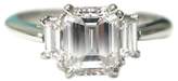 Thumbnail for your product : Tiffany & Co. PT950 Platinum with 1.93ct Emerald Trapeze Diamond Ring Size 6