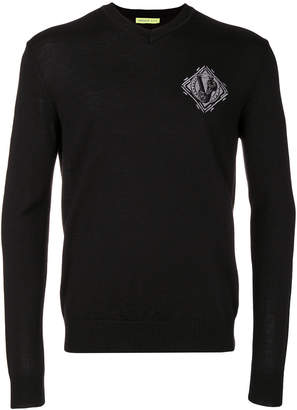 Versace Jeans embroidered patch sweater