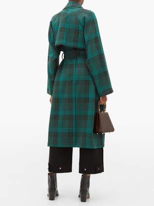 See by Chloe Belted Checked Twill Trench Coat - Womens - Green Multi