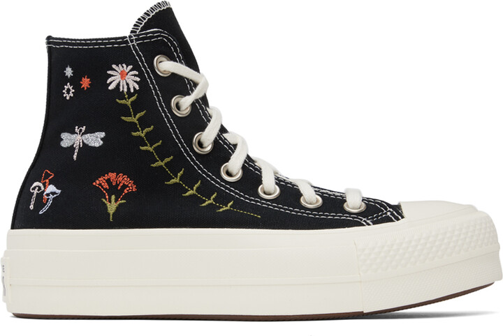 Converse Black Chuck Taylor All Star Lift Platform Enchanted Garden  Sneakers - ShopStyle