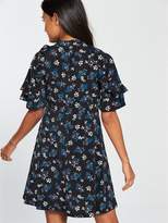 Thumbnail for your product : Very Frill Neck Printed Jersey Dress