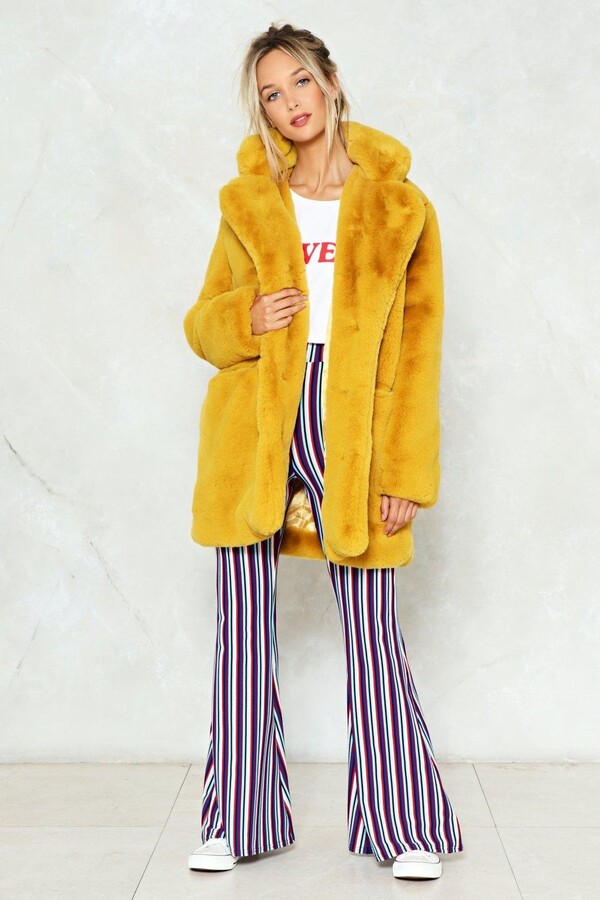 yellow fuzzy coat
