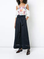 Thumbnail for your product : Tanya Taylor crotched hem wide leg trousers